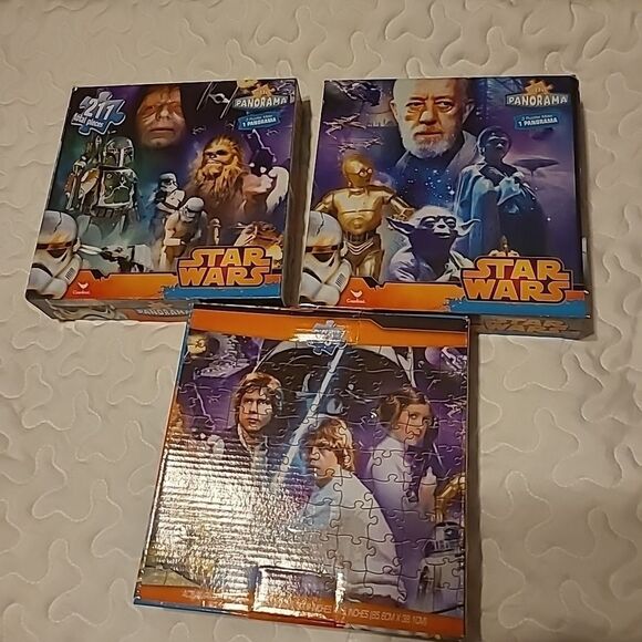 Set of Three Star Wars Panorama Puzzles - Picture 1 of 8